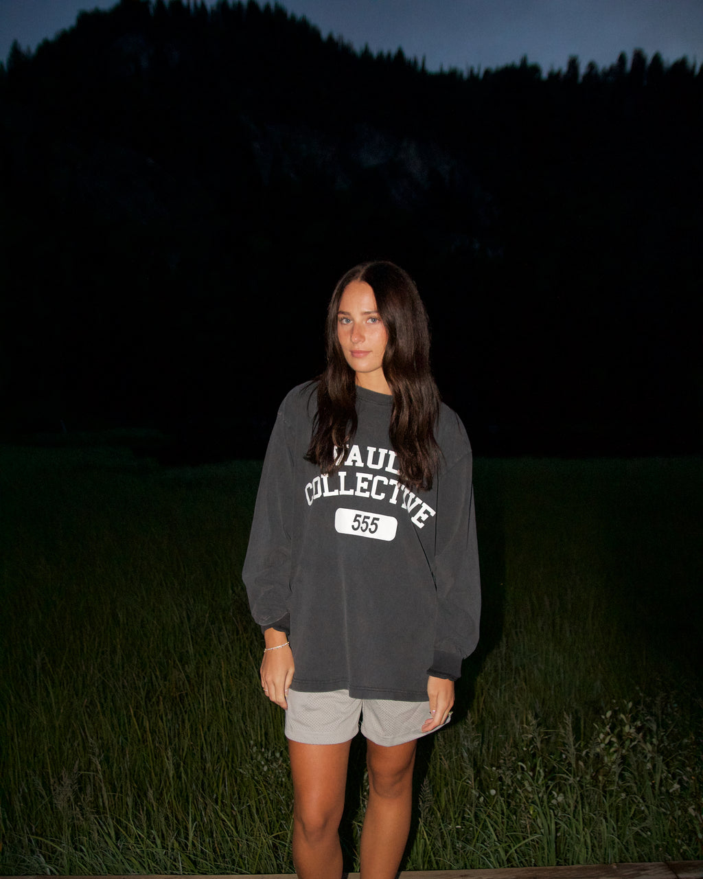 555UMMER LONG SLEEVE TEE - VINTAGE BLACK