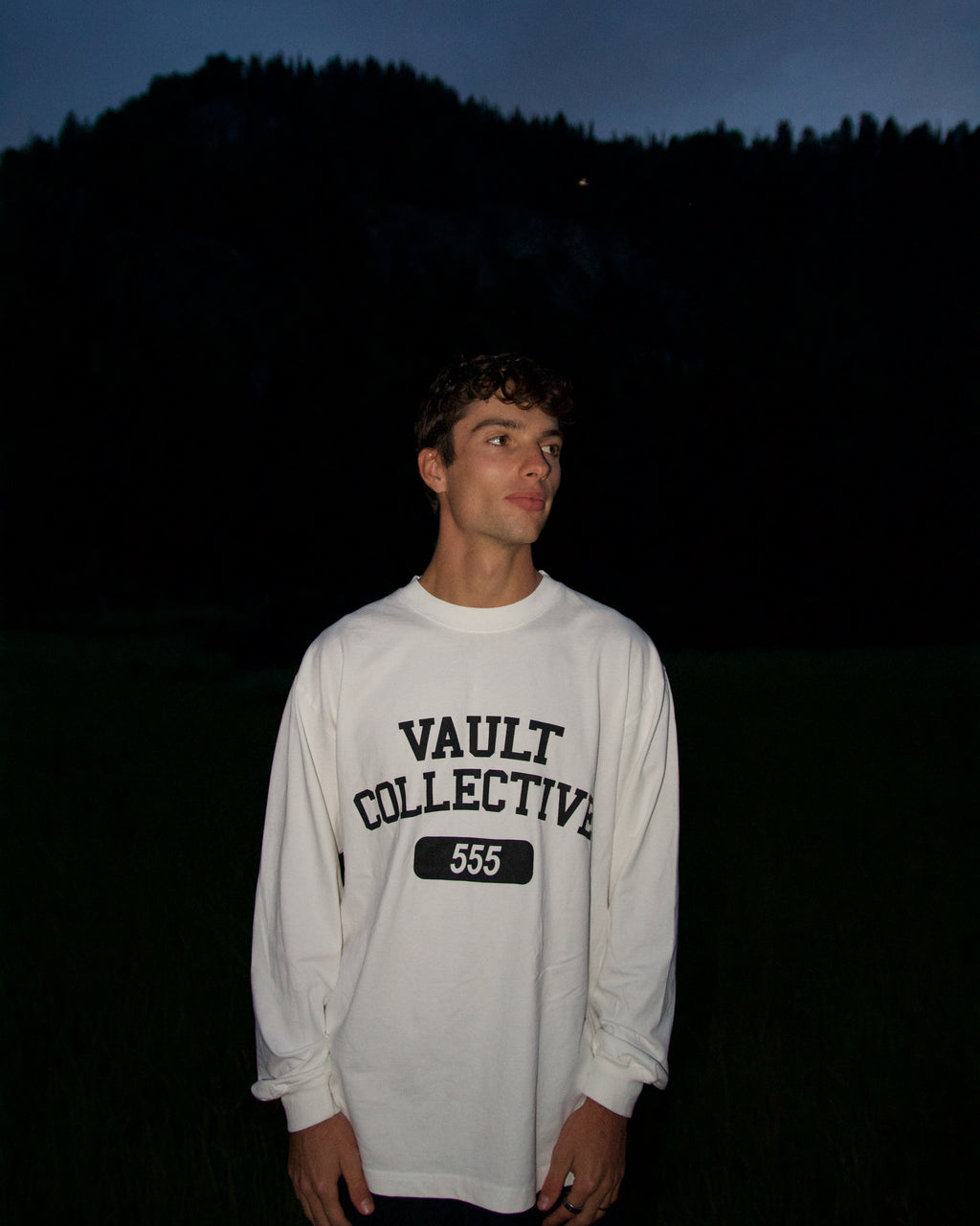 555UMMER LONG SLEEVE TEE - WHITE